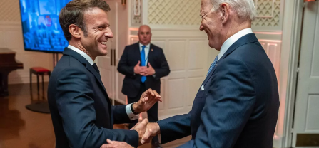 Biden and Macron handshake 